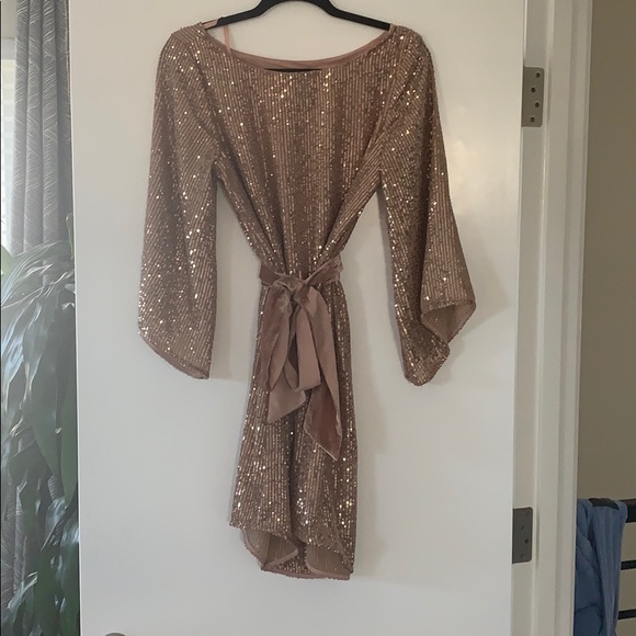 Anthropologie Gold Sequin Dress - Picture 2 of 2